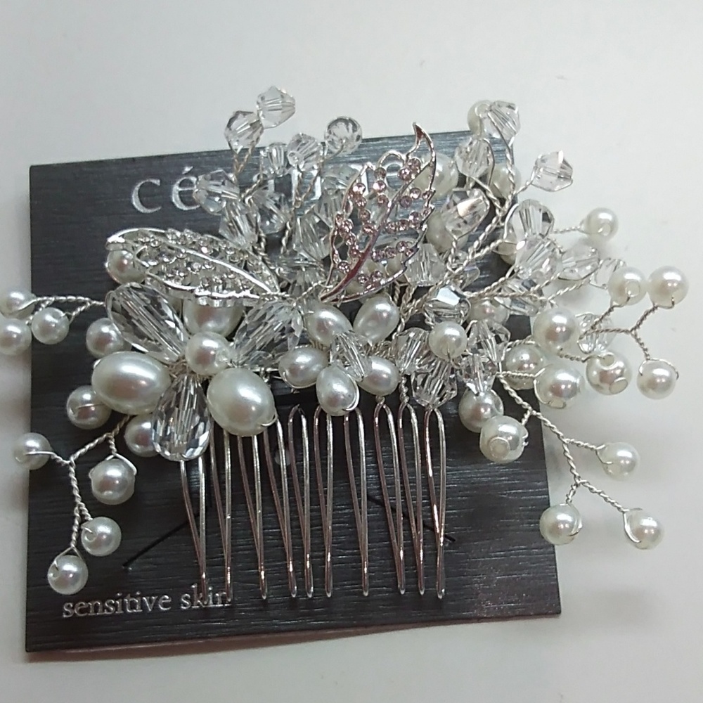 Cezanne New Pearl and Rhinestone Hair Comb